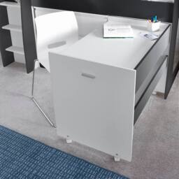 Bedmaster Ersa Mid Sleeper Bed With Desk in Grey - Size: Single - thumbnail 5