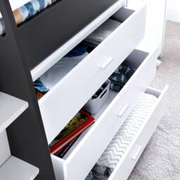 Bedmaster Ersa Mid Sleeper Bed With Desk in Grey - Size: Single - thumbnail 6