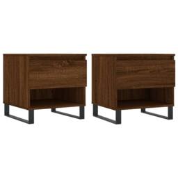 Berkfield Home Modern Coffee Tables 2 pcs Brown Oak 50x46x50 cm Engineered Wood - Size: 50 x 46 x 50 cm - thumbnail 3