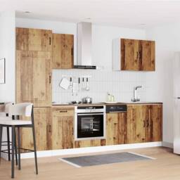 Berkfield Home 7 Piece Kitchen Cabinet Set Kalmar Old Wood Engineered Wood in Brown - thumbnail 3