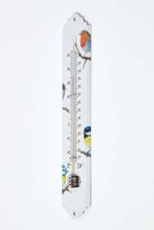 Homescapes Outdoor Thermometer with Bird Design in White - thumbnail 3