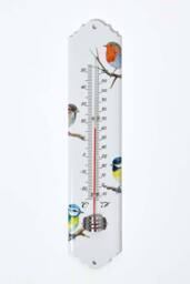 Homescapes Outdoor Thermometer with Bird Design in White