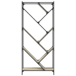 Berkfield Home Durable Bookcase Sonoma Oak 79x30x180 cm Engineered Wood & Metal in Natural - Size: 79 x 30 x 180 cm - thumbnail 5