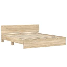 Berkfield Home Durable Bed Frame without Mattress Sonoma Oak 180x200 cm Super King in Light Brown - thumbnail 1