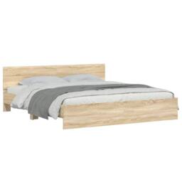 Berkfield Home Durable Bed Frame without Mattress Sonoma Oak 180x200 cm Super King in Light Brown - thumbnail 4