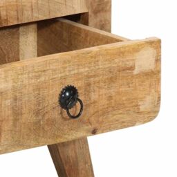 Berkfield Home Bedside Cabinet 40x32x46 cm Solid Wood Rough Mango in Brown - Size: 40 x 32 x 46 cm - thumbnail 7