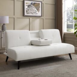 Home Detail Chicory Sofa Bed With Cupholder Tray in Cream - Size: 3 Seater - thumbnail 1