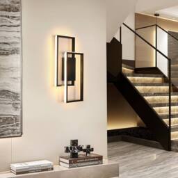 Goeco LED Indoor Wall Light, 28 W Modern Black Wall Lamp, 3000K, for Bedroom - thumbnail 7