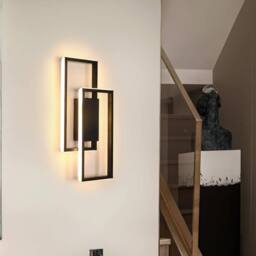 Goeco LED Indoor Wall Light, 28 W Modern Black Wall Lamp, 3000K, for Bedroom
