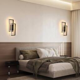 Goeco LED Indoor Wall Light, 28 W Modern Black Wall Lamp, 3000K, for Bedroom - thumbnail 3