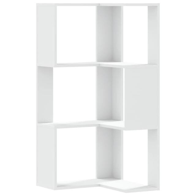 Berkfield Home Corner Bookcase 3-Tier White 50x50x102 cm Engineered Wood - Size: 50 x 50 x 102 cm - image 1