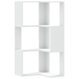 Berkfield Home Corner Bookcase 3-Tier White 50x50x102 cm Engineered Wood - Size: 50 x 50 x 102 cm - thumbnail 1