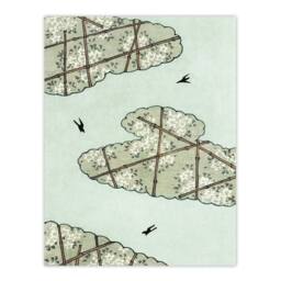 "Artery8 Abstract Floral Sky Japanese Vintage Wall Art Print Bijutsukai in Blue - Size: W12"" x H16""" - thumbnail 1