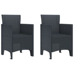 Berkfield Home Garden Chair Set of 2 Anthracite Plastic Standard Durable