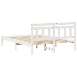 Berkfield Home with Headboard White 120 x 190 cm Pine wood - thumbnail 8