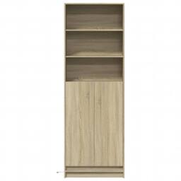 Berkfield Home Highboard with LED Sonoma Oak 69x32.5x200 cm Engineered Wood in Light Tan - thumbnail 6
