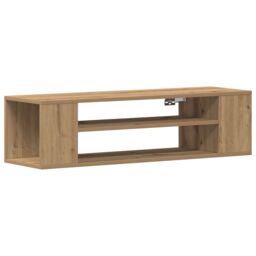 Berkfield Home Wall Mounted TV Cabinet in Artisan Oak - 100x30x26.5 cm, Made from Engineered Wood in Brown - Size: 100x30x26.5 cm - thumbnail 2