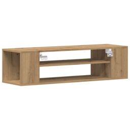 Berkfield Home Wall Mounted TV Cabinet in Artisan Oak - 100x30x26.5 cm, Made from Engineered Wood in Brown - Size: 100x30x26.5 cm - thumbnail 5