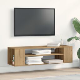 Berkfield Home Wall Mounted TV Cabinet in Artisan Oak - 100x30x26.5 cm, Made from Engineered Wood in Brown - Size: 100x30x26.5 cm