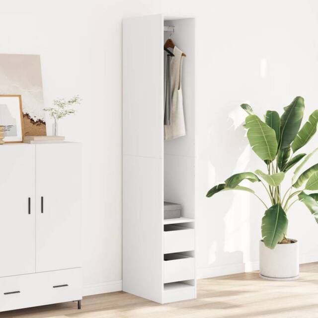 Berkfield Home Wardrobe White 30x50x200 cm Engineered Wood - Size: 30 x 50 x 200 cm - image 1