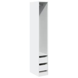 Berkfield Home Wardrobe White 30x50x200 cm Engineered Wood - Size: 30 x 50 x 200 cm - thumbnail 3