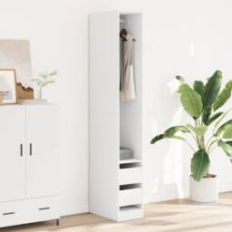 Berkfield Home Wardrobe White 30x50x200 cm Engineered Wood - Size: 30 x 50 x 200 cm - thumbnail 1