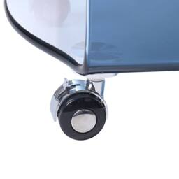 Wyld and Coco Astra Living Side Table Blue Tempered Glass Castors Easy Mobility - thumbnail 7