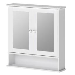 Levede Bathroom Mirror Cabinet Storage Toilet Cupboard Wall Mounted Shelves in White - thumbnail 1