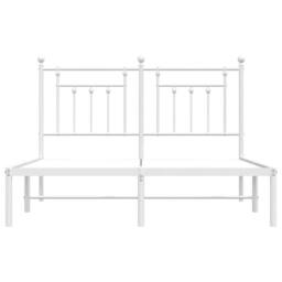 Berkfield Home Metal Bed Frame with Headboard White 140x200 cm - thumbnail 6