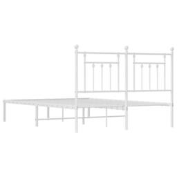 Berkfield Home Metal Bed Frame with Headboard White 140x200 cm - thumbnail 8