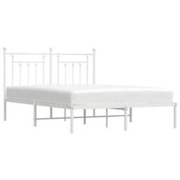 Berkfield Home Metal Bed Frame with Headboard White 140x200 cm - thumbnail 5