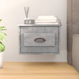 Berkfield Home Wall-mounted Bedside Cabinet Concrete Grey 41.5x36x28cm - Size: 41.5x36x28 cm - thumbnail 2