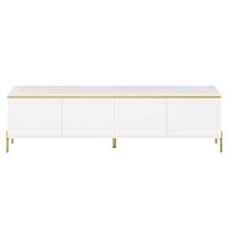 Merax Modern High Gloss 170cm TV Unit with Gold Legs & 4 Doors in White - thumbnail 8