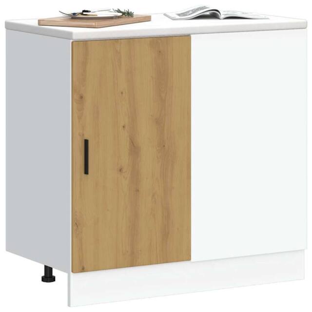 Berkfield Home Sink Base Cabinet Artisan Oak Engineered Wood in Brown - image 1
