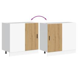 Berkfield Home Sink Base Cabinet Artisan Oak Engineered Wood in Brown - thumbnail 8