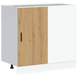 Berkfield Home Sink Base Cabinet Artisan Oak Engineered Wood in Brown - thumbnail 3