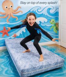 Rest Relax Visco Therapy 19cm Waterproof Sprung Mattress for Enhanced Support in Blue - Size: Single - thumbnail 3