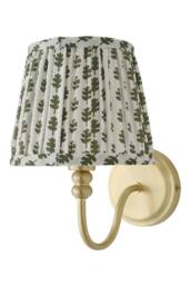 ValueLights Binky Pair of Rechargeable Gold Wall Lights with Floral Pleated Shades in Pale Green - thumbnail 7