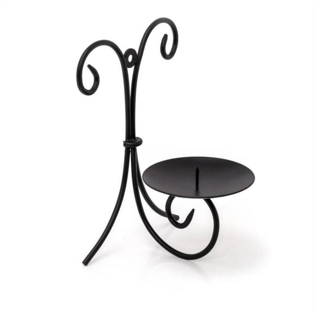 SPETLEK Black Metal Scroll Wall Sconce Candle Holder - Size: 0.6m2 - image 1