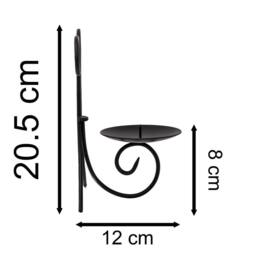 SPETLEK Black Metal Scroll Wall Sconce Candle Holder - Size: 0.6m2 - thumbnail 2