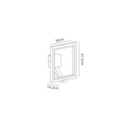 Netlighting Rodas Wall Lamp 9.5W LED 3000K 700lm IP65 Anthracite in Black - thumbnail 2