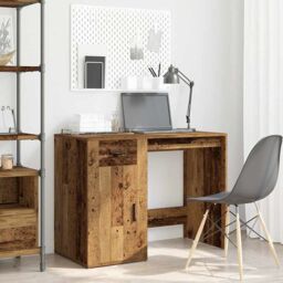 Berkfield Home Desk Old Wood 100x49x75 cm Engineered Wood in Brown - Size: 100 x 49 x 75 cm - thumbnail 3