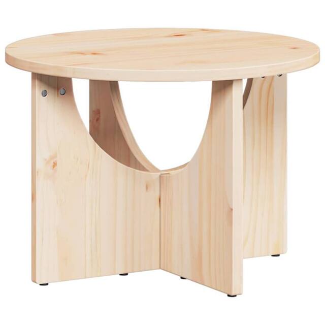 Berkfield Home Coffee Table Natural 50 x 50 x 35 cm Solid pine wood in Light Tan - image 1