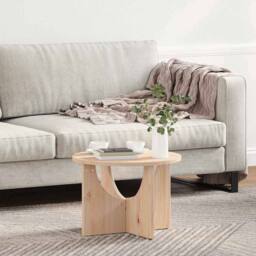 Berkfield Home Coffee Table Natural 50 x 50 x 35 cm Solid pine wood in Light Tan - thumbnail 4