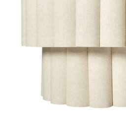 Wyld and Coco Pendant Lamp - Beige Double-Layer Linen-Effect Shade Matte Black Base - thumbnail 6