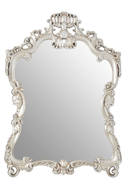 Orsina Champagne Decorative Swirl Design Wall Mirror, Distinctive Mirror With Cartouche Frame, Perfect For Gifting in Gold - image 1