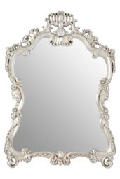 Orsina Champagne Decorative Swirl Design Wall Mirror, Distinctive Mirror With Cartouche Frame, Perfect For Gifting in Gold - thumbnail 1