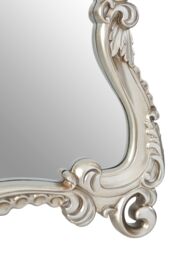 Orsina Champagne Decorative Swirl Design Wall Mirror, Distinctive Mirror With Cartouche Frame, Perfect For Gifting in Gold - thumbnail 4