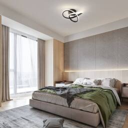 Pheashine LED Ceiling Light, 30W 6500K Cool White, 52cm Modern Flush Mount in Black - thumbnail 7