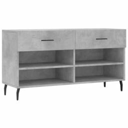 Berkfield Home Shoe Bench Concrete Grey 102x35x55 cm Engineered Wood - Size: 102 x 35 x 55 cm